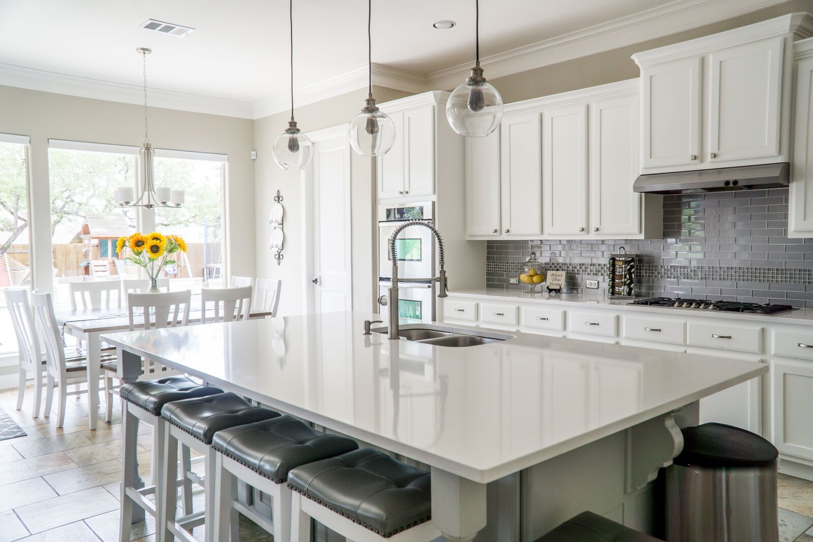 Spare Key Cleaning. A clean white kitchen.